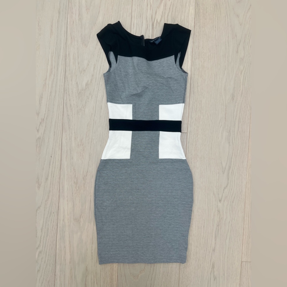 French Connection Black and Gray Dress